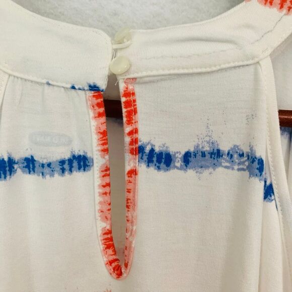 Old Navy Top Women L Red White Blue Halter HiLo Patriotic Tie Dye Comfy Nautical - Picture 10 of 12